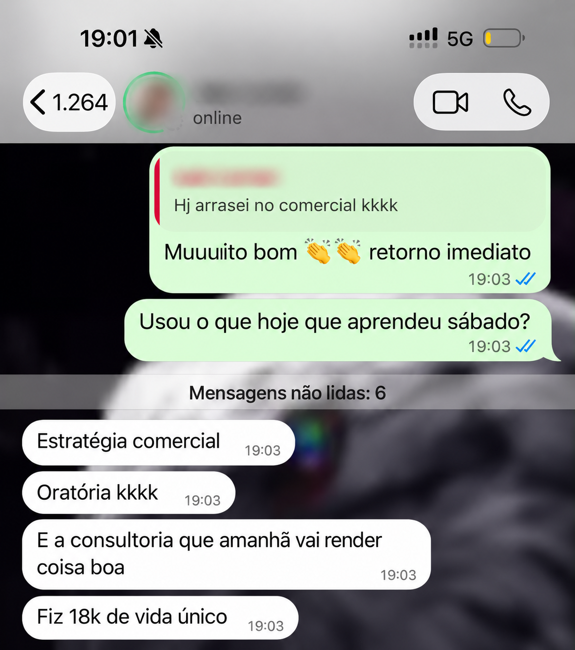 Depoimento de participante da Open Class B7